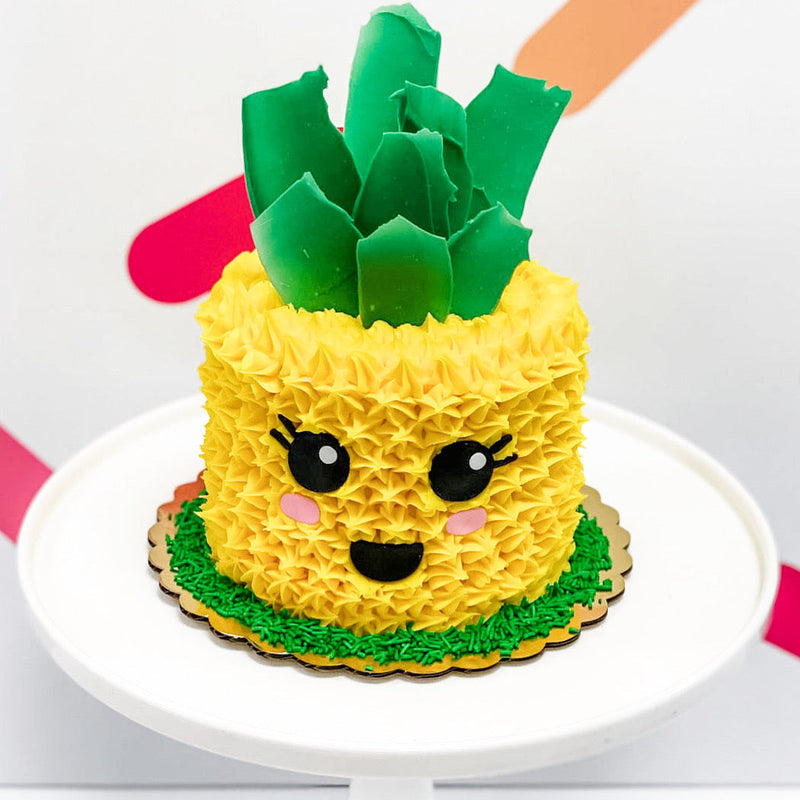 Cute Pineapple Cake — So Easy to Make with Buttercream & Melting Chocolate!