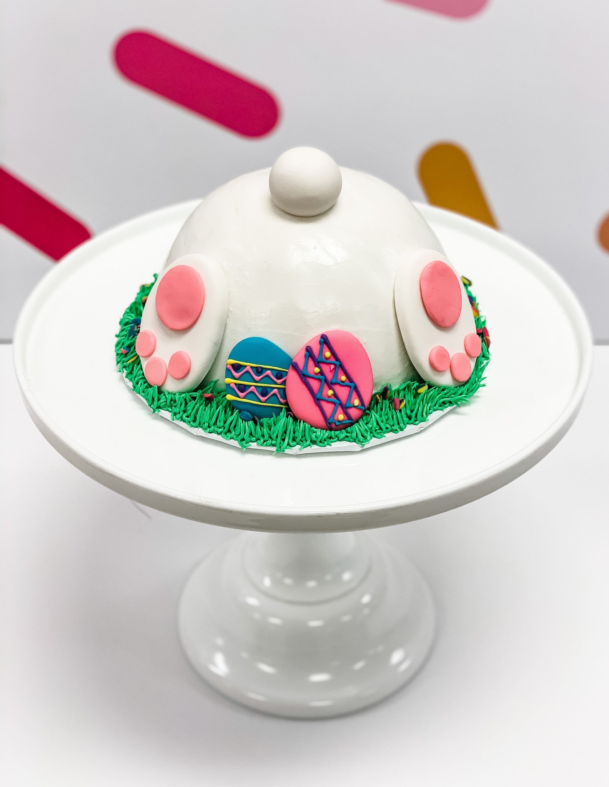 Easter Bunny Bottom White Cake with Bunny tail and feet