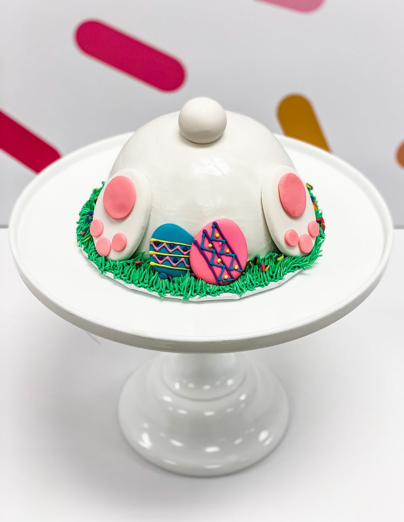 Easter Bunny Bottom White Cake with Bunny tail and feet