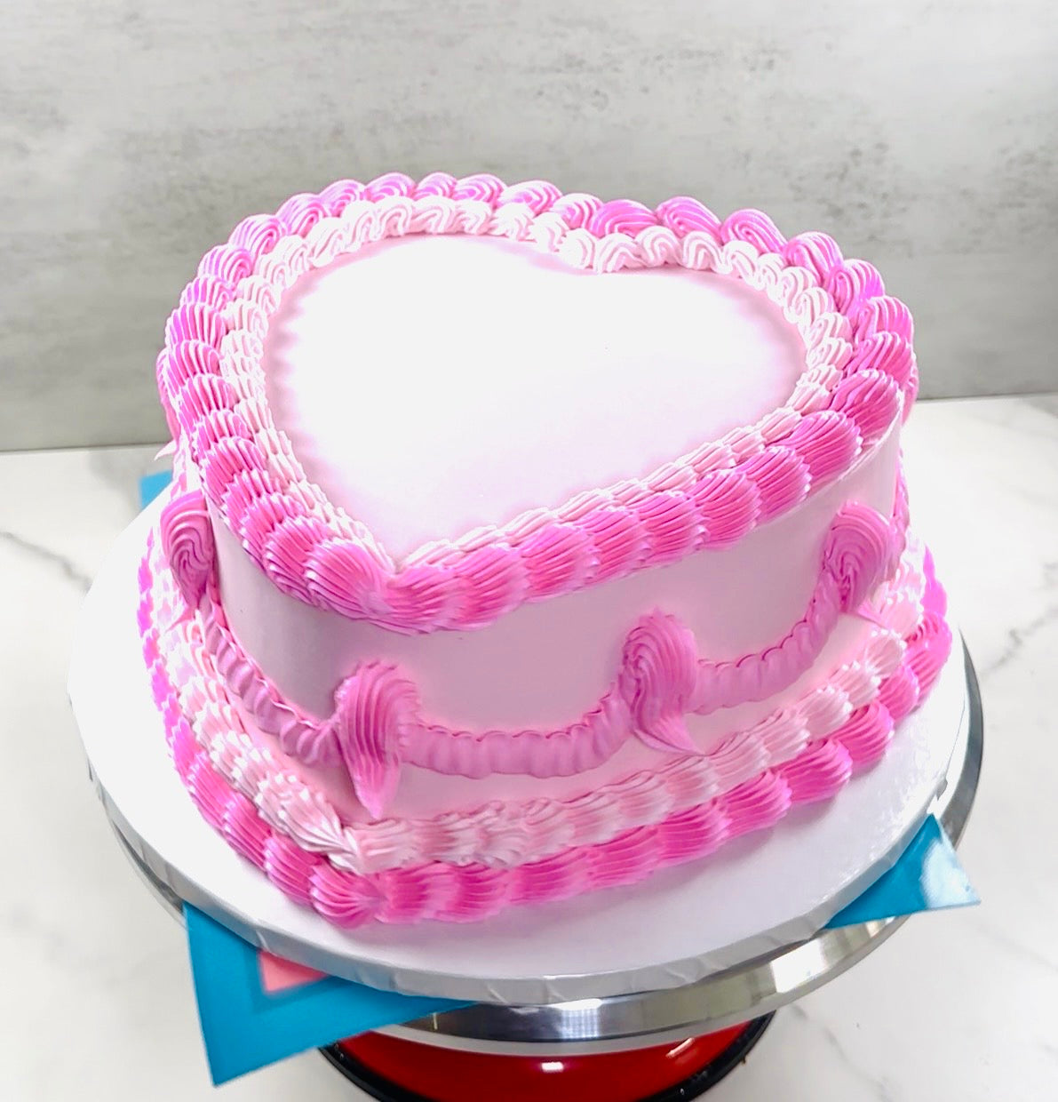 Heart Cakes & Fabric Bow Cakes