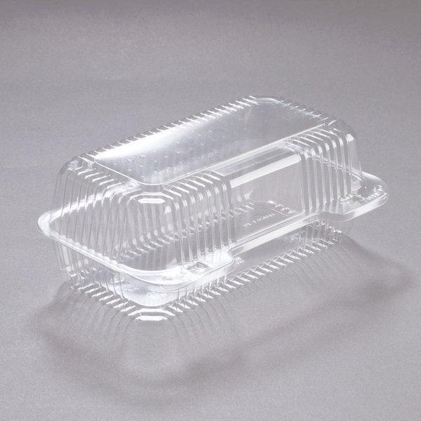 Clear Hinged PET Plastic 9" Medium Oblong Container - Sweet Life Cake Supply