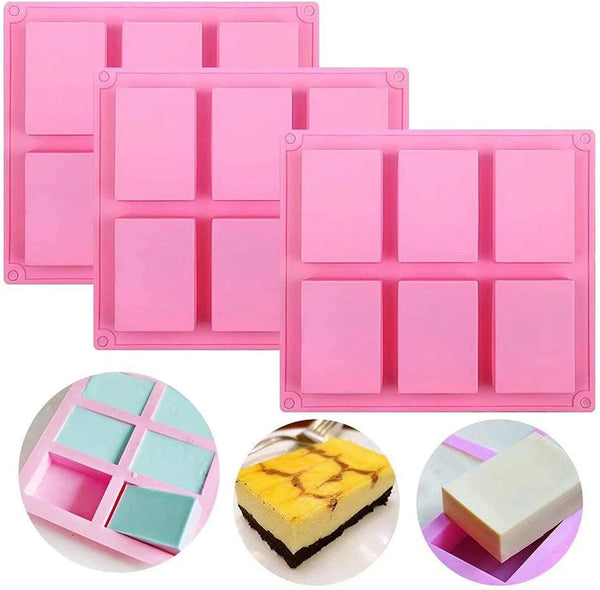 Silicone Mold Rectangle 6 Cavity Rice Krispy Treats* - Sweet Life Cake Supply