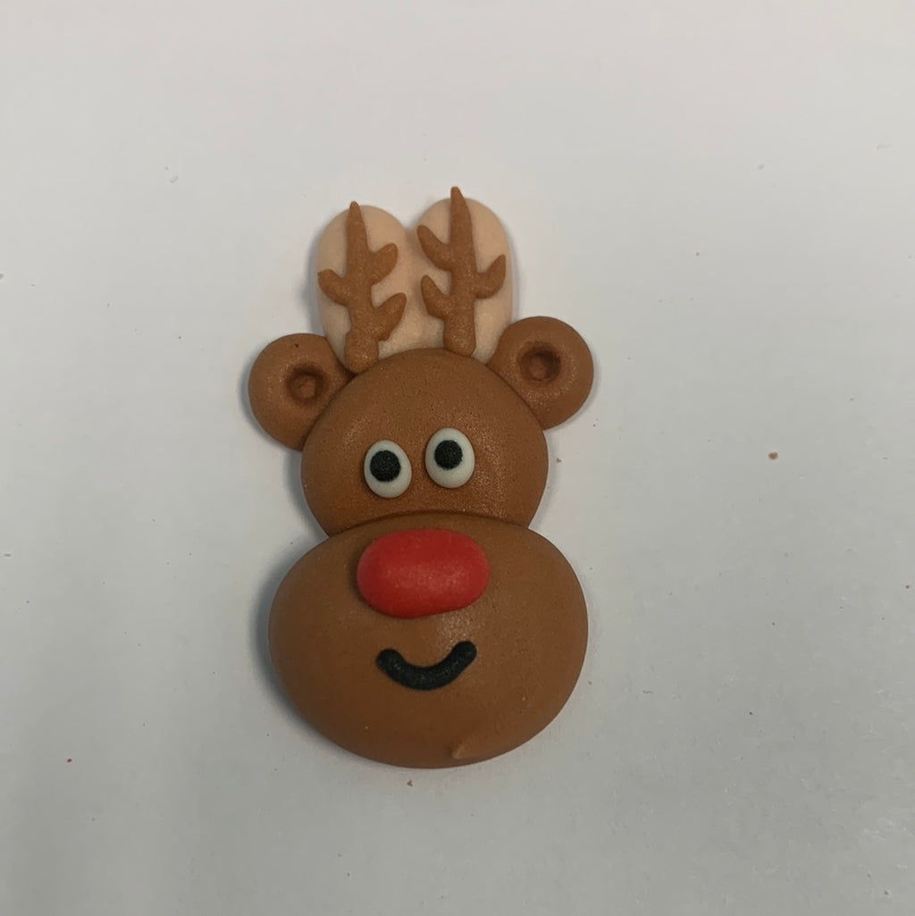 Royal Icing Reindeer Face 1pcs - Sweet Life Cake Supply