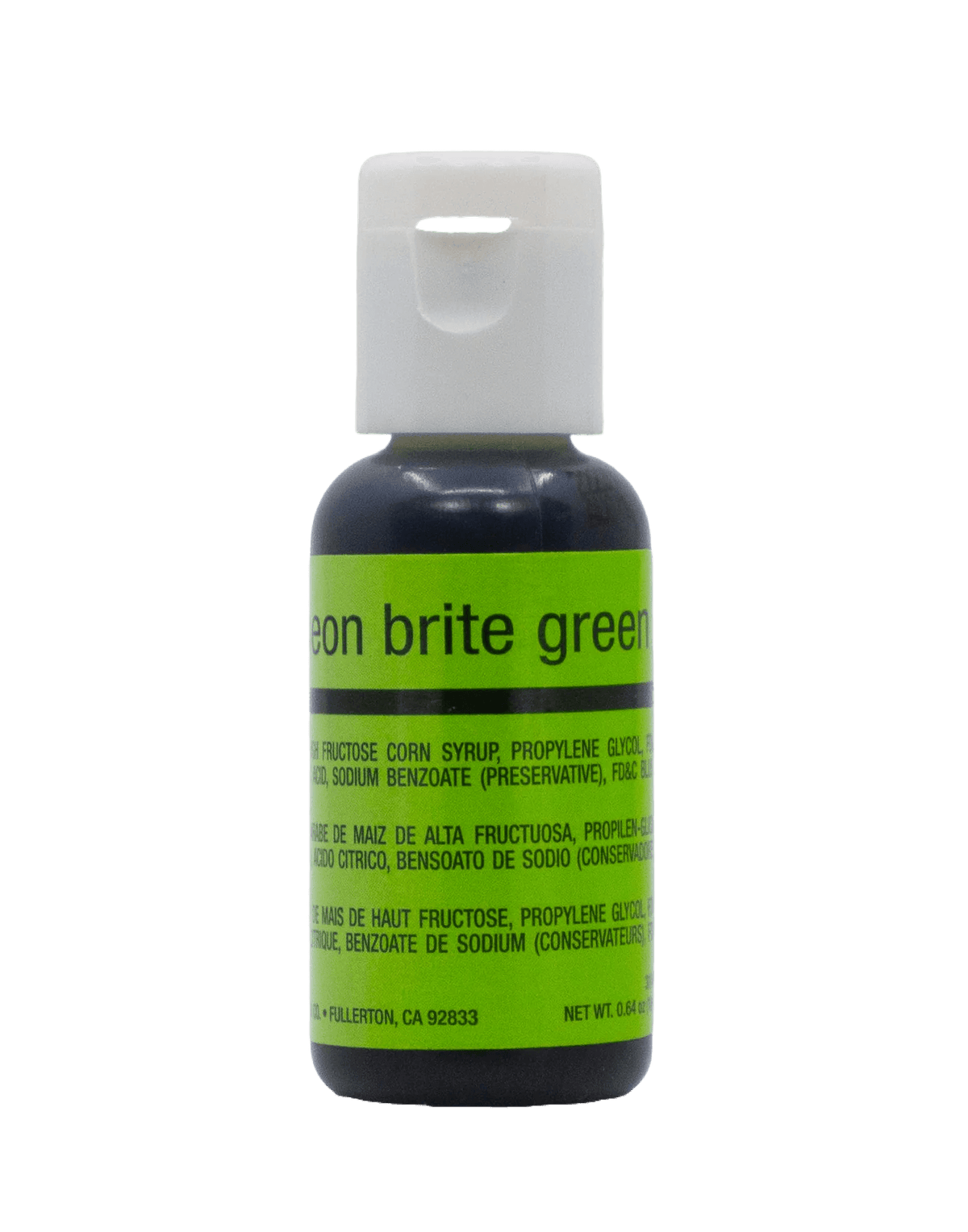 Chefmaster Neon Green Airbrush Color 0.64 oz. - Sweet Life Cake Supply