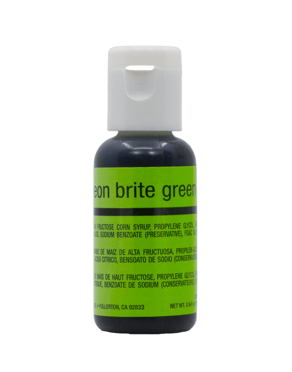 Chefmaster Neon Green Airbrush Color 0.64 oz. - Sweet Life Cake Supply