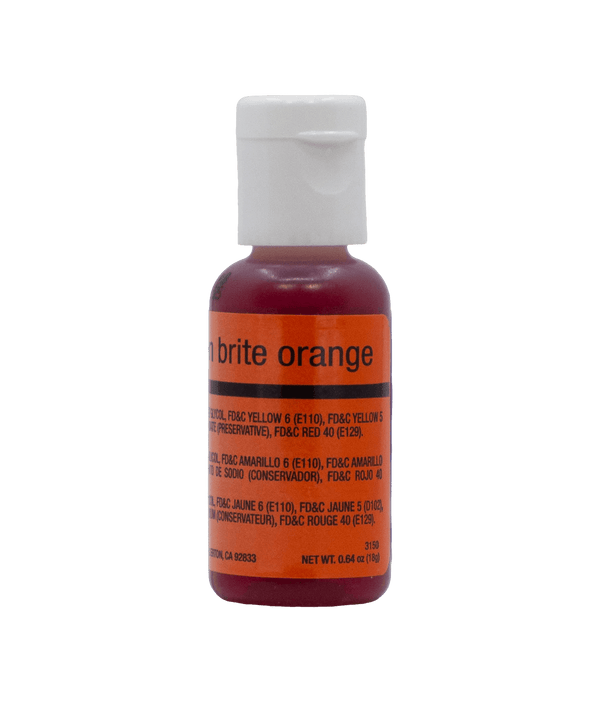 Chefmaster Neon Orange Airbrush Color 0.64 oz. - Sweet Life Cake Supply