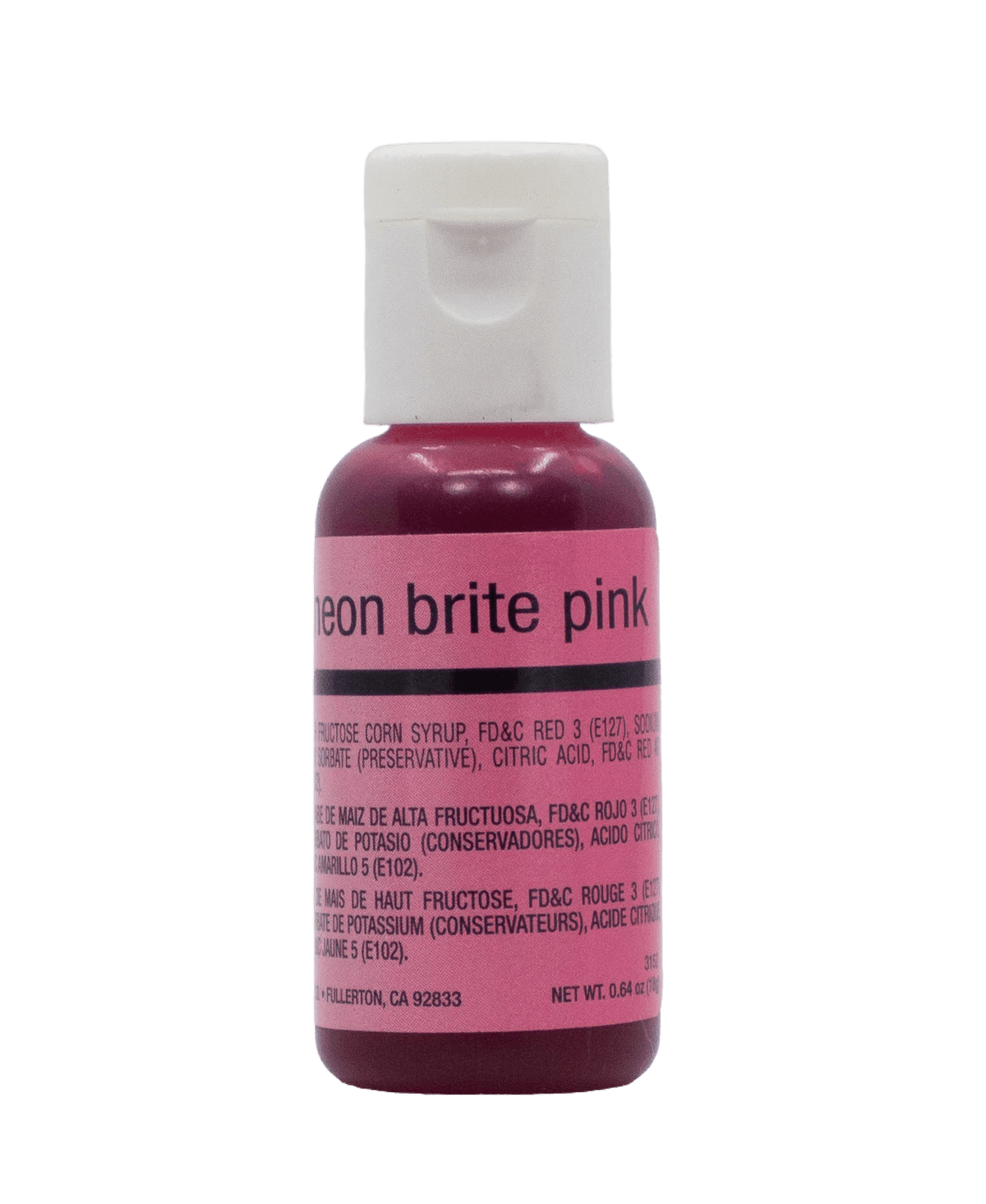 Chefmaster Neon Pink Airbrush Color 0.64 oz. - Sweet Life Cake Supply