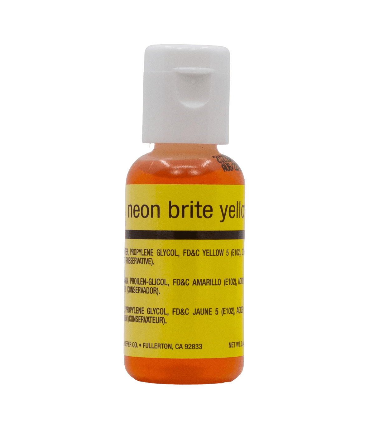 Chefmaster Neon Yellow Airbrush Color 0.64 oz. - Sweet Life Cake Supply