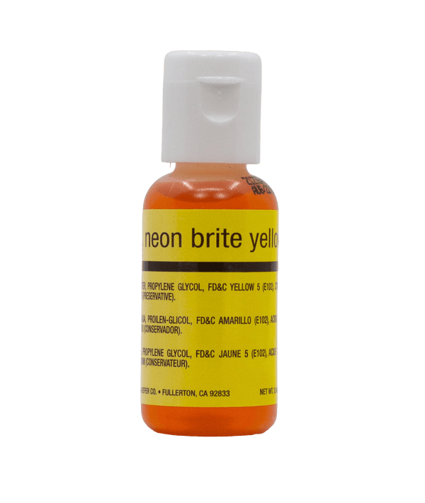 Chefmaster Neon Yellow Airbrush Color 0.64 oz. - Sweet Life Cake Supply