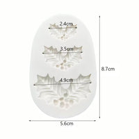 Silicone Mold Holly Leaf 3 Cavity