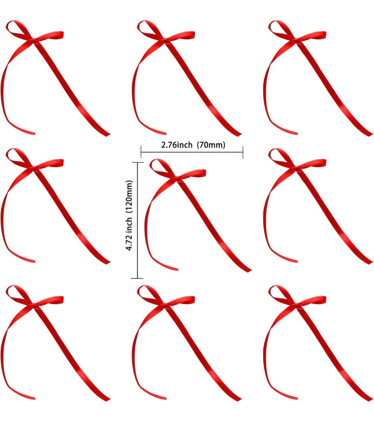 Cake Bows Red 6 Pieces