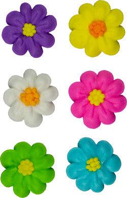 Daisies Mini Royal Icing Assortment Size: 1" 6 pcs - Sweet Life Cake Supply