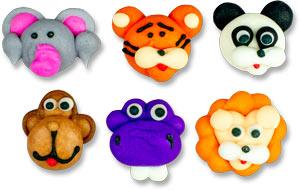 Royal Icing Toppers Mini Jungle Animal 6 pcs