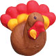 Mini Royal Icing Turkey 6pcs