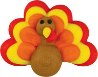 1 3/4” Royal Icing Turkey with Full Feathers 1pcs - Sweet Life Cake Supply