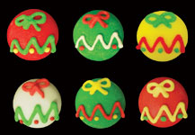 Royal Icing Mini Christmas Ornaments 6pcs