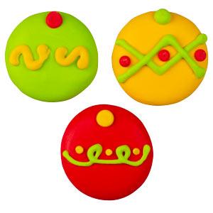 Royal Icing Christmas Ornaments Assortment 3pcs