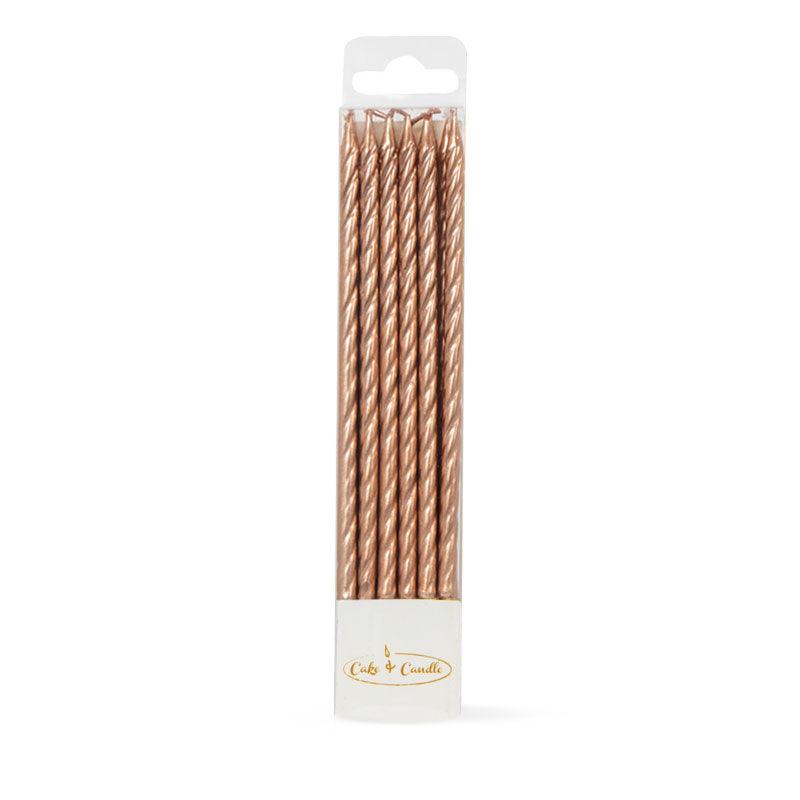 SPIRAL CAKE CANDLES GOLD (PACK OF 12) - Sweet Life Cake Supply