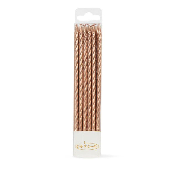 SPIRAL CAKE CANDLES GOLD (PACK OF 12) - Sweet Life Cake Supply