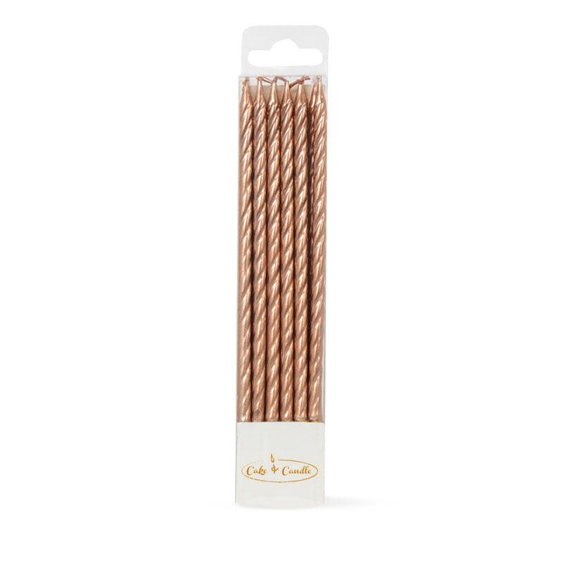 SPIRAL CAKE CANDLES GOLD (PACK OF 12)