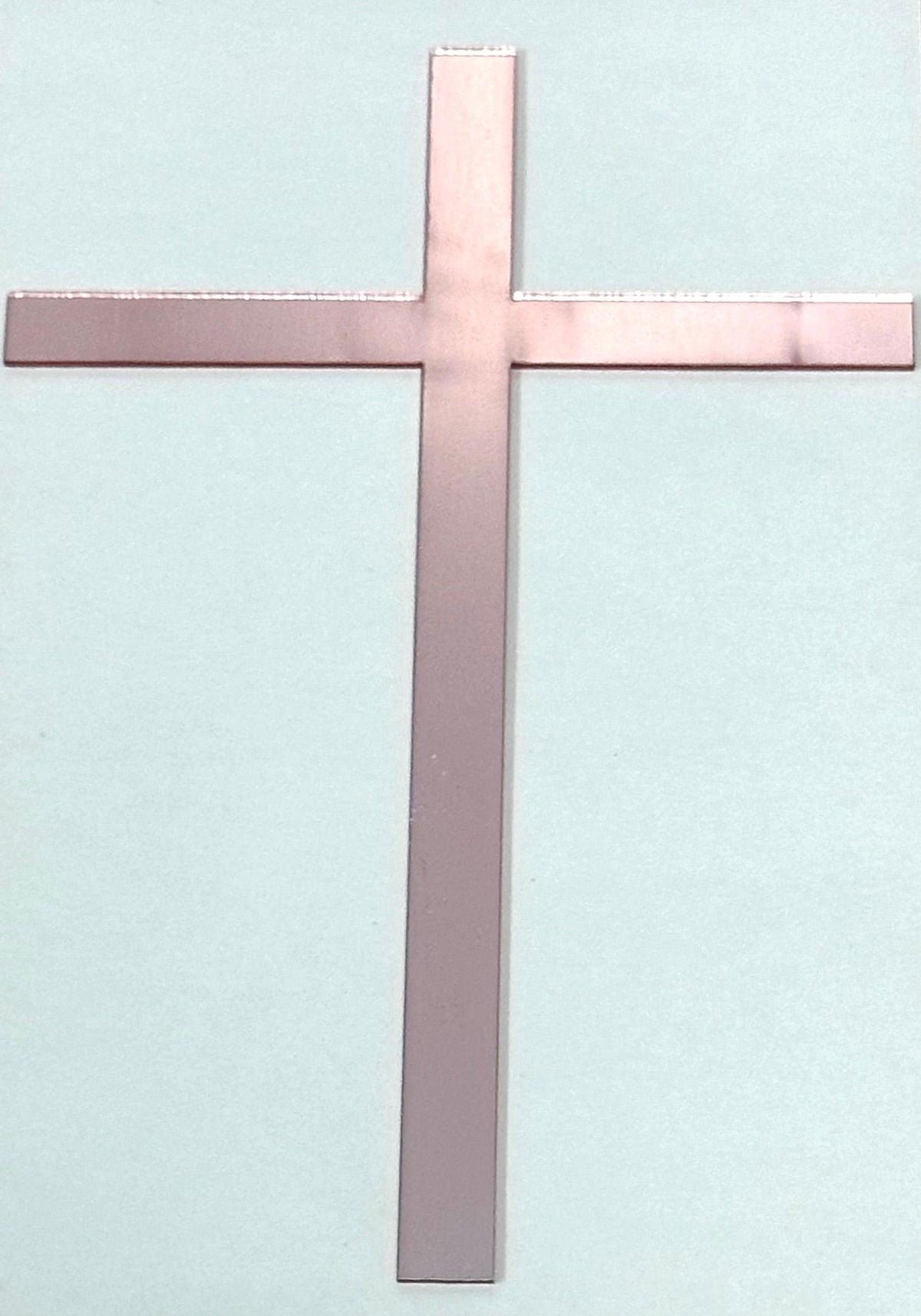 Acrylic Rose Gold/Pink Cross Cake Topper Layon - Sweet Life Cake Supply
