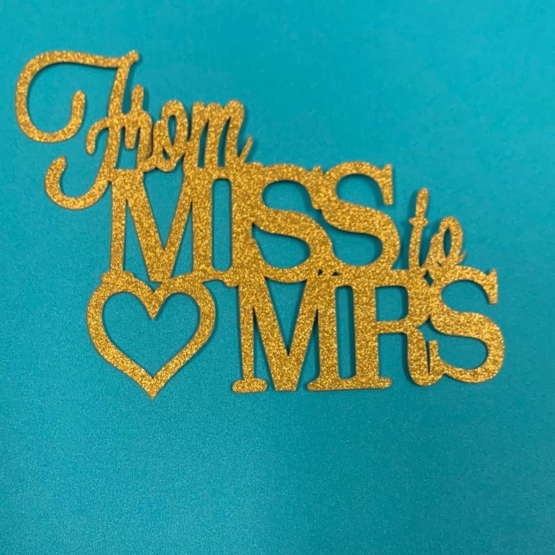 Glitter Cardstock From MISS to MRS Gold Topper