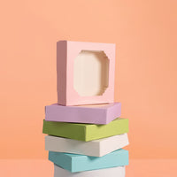 PAPYRUS Scalloped MEDIUM Treat Box (Pack of 5) - MIXED COLOURS