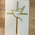 Acrylic Gold Cross with Dove Cake Topper Layon