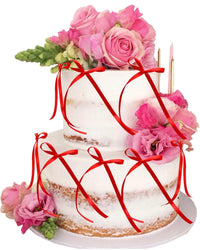Cake Bows Red 6 Pieces