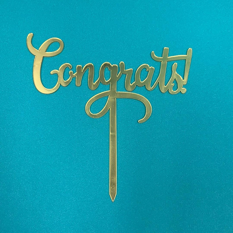 Acrylic Congrats Topper Gold