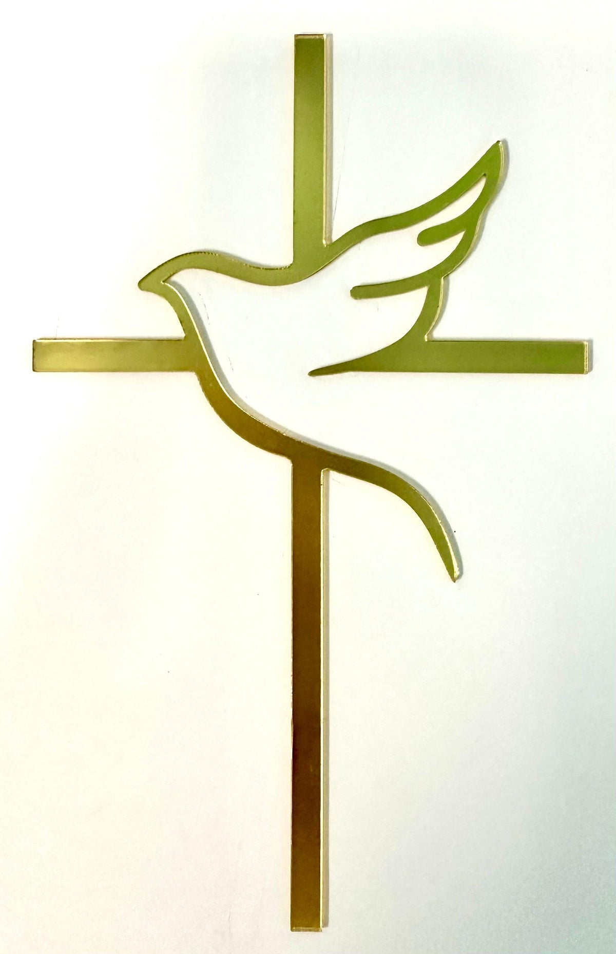 Acrylic Gold Cross with Dove Cake Topper Layon - Sweet Life Cake Supply