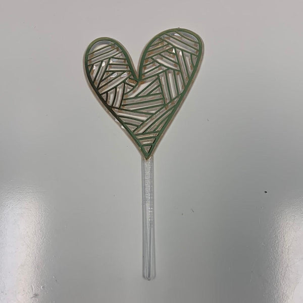 Acrylic Gold Foil Heart Topper 1pcs - Sweet Life Cake Supply