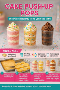 Cake Push Up Pop Containers with Lids