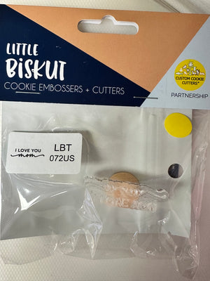 Little Biskut I Love You Mom Tiny Text Stamp - Sweet Life Cake Supply