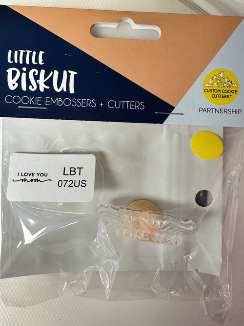 Little Biskut I Love You Mom Tiny Text Stamp - Sweet Life Cake Supply