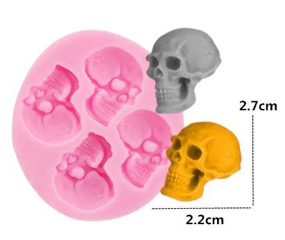 Silicone Mold Mini Skull 4 Cavity - Sweet Life Cake Supply