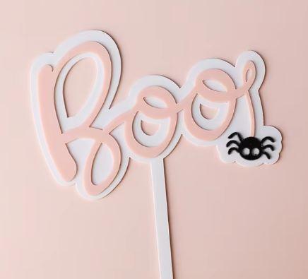 BOO with Spider Cake Topper - Sweet Life Cake Supply