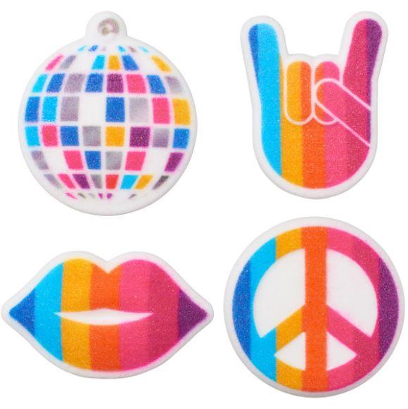 Bright Disco Assortment Dec-Ons® Decorations 4pcs - Sweet Life Cake Supply