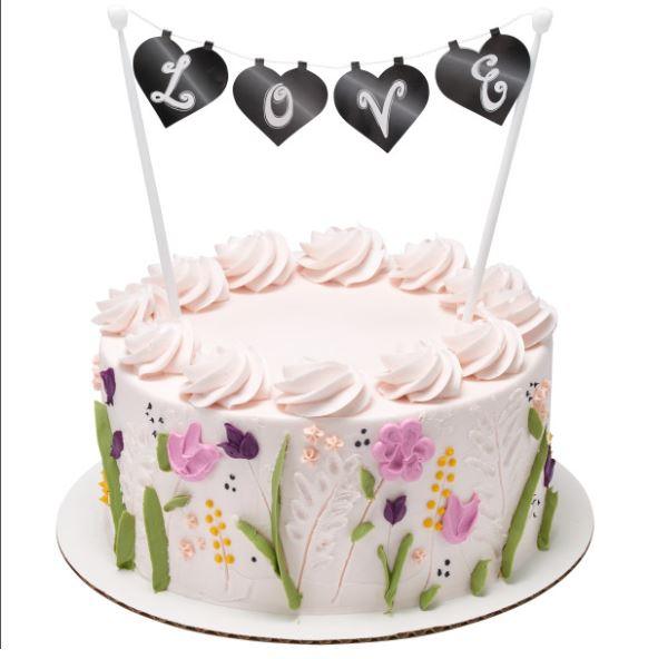 Chalkboard Love Banner Topper 1pcs - Sweet Life Cake Supply