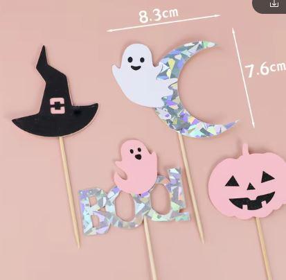 Cute Assorted Halloween Toppers 4PCS