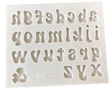 Silicone Mold Lower Case Case Groovy Letter* - Sweet Life Cake Supply