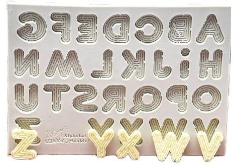 Silicone Mold Upper Case Retro Letter*