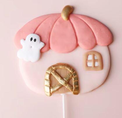Cute Pumpkin House with Ghost Topper - Sweet Life Cake Supply