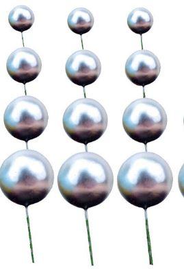 Silver Ball Cake Topper