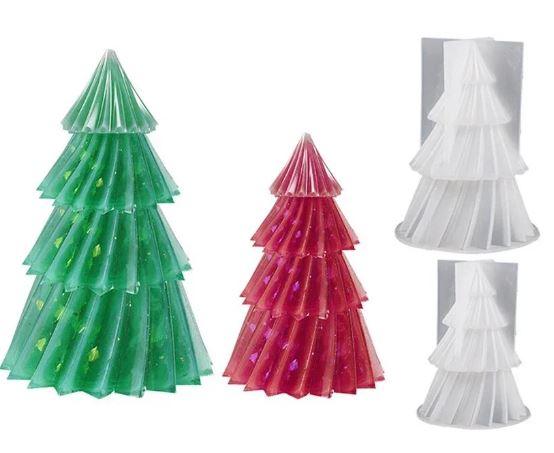 Silicone Mold 3D Christmas Tree 4.6" Tall