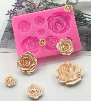 Silicone Mold Rose 7pcs - Sweet Life Cake Supply