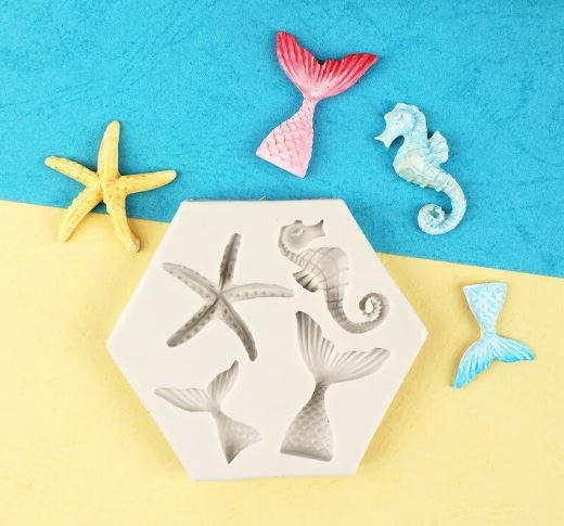 Silicone Mold Sea Life Assortment 4pcs