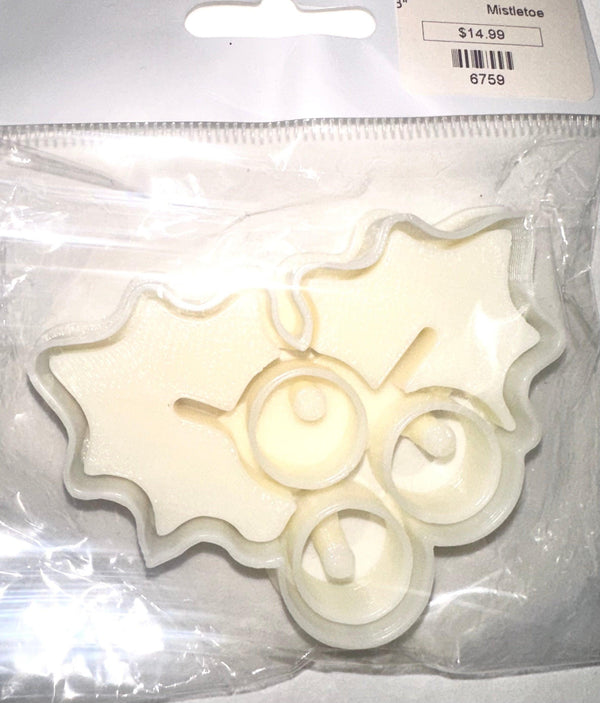 Fondant Stamp Cookie Cutter Mistletoe - Sweet Life Cake Supply