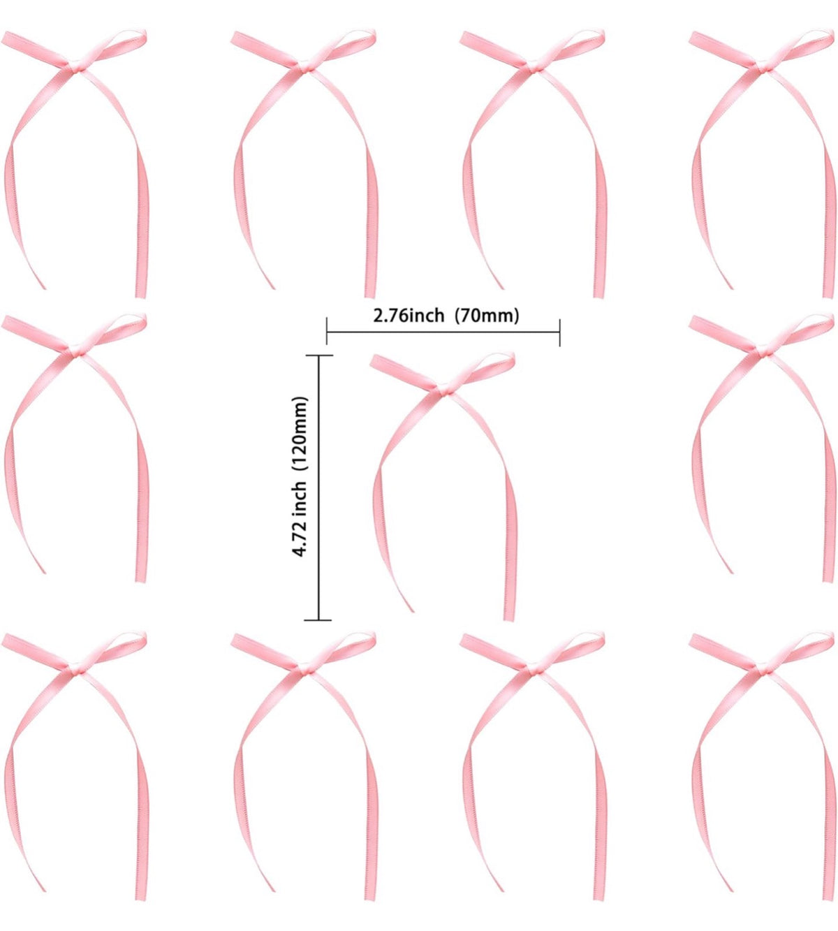 Cake Bows Pink 6 Pieces