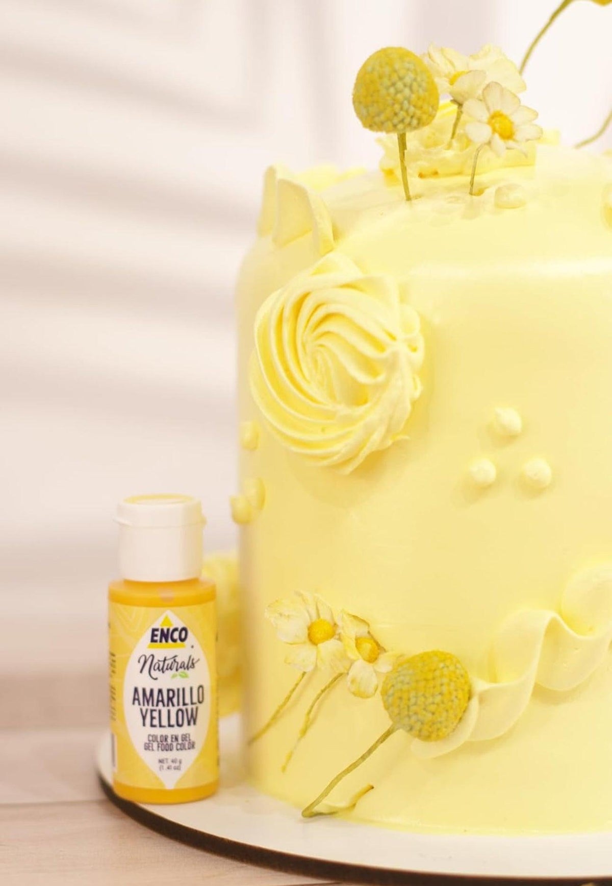 ENCO Naturals Yellow Food Coloring Gel 1.4oz - Sweet Life Cake Supply